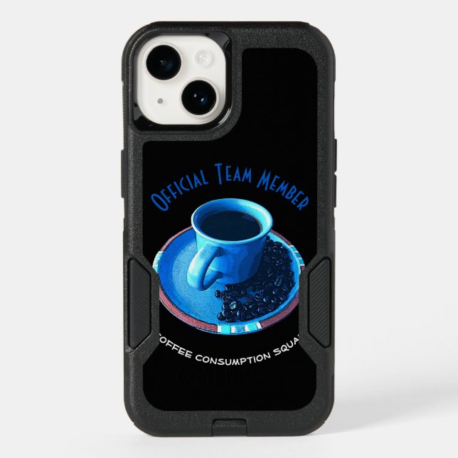 Coffee Lover Squad | Blue Cup and Saucer Otterbox iPhone Case (Back)
