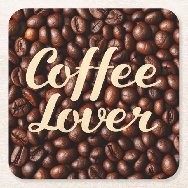 Coffee Lover  Square Paper Coaster (Front)