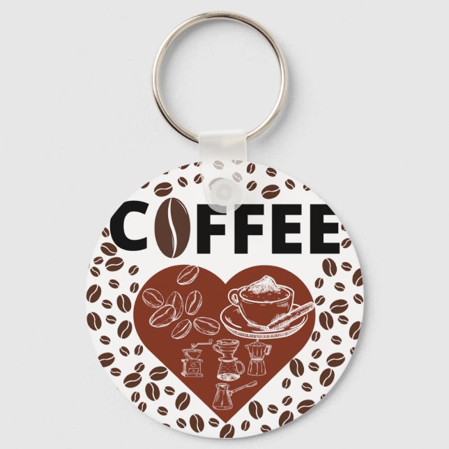 Coffee lover T-Shirt Keychain (Front)