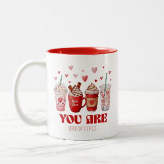 Coffee Lover Valentines Day Two-Tone Coffee Mug