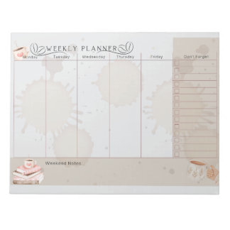 Coffee lover Weekly planner Notepad