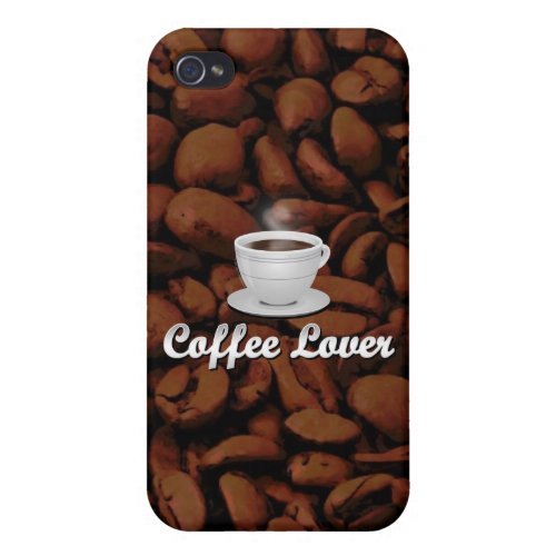 Coffee Lover White CupBrown Beans iPhone 44S Case