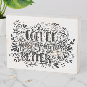 Coffee Lover Wood Box Sign