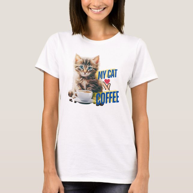 Coffee lovers and cat T-Shirt (Front)