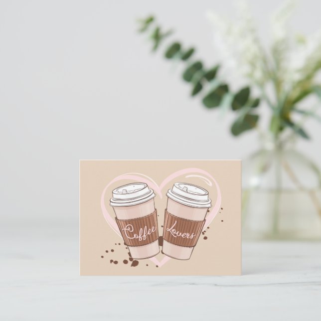 Coffee Lovers Caffeine Note Card (Standing Front)