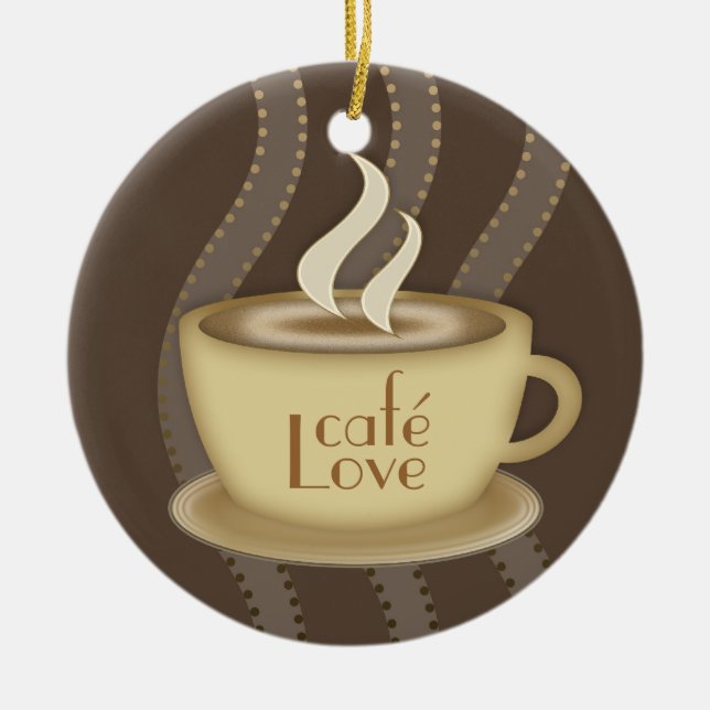 Coffee Lovers Ceramic Ornament (Front)