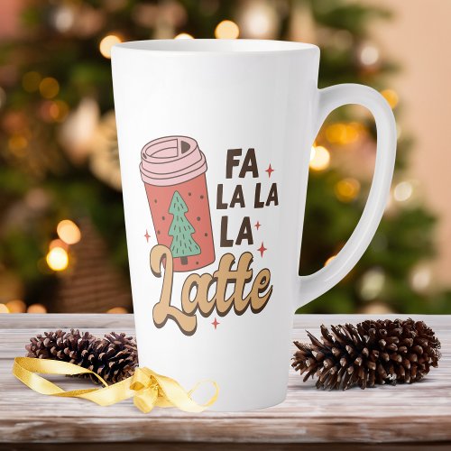 Coffee Lovers Christmas Fa La La La Holiday Latte Mug
