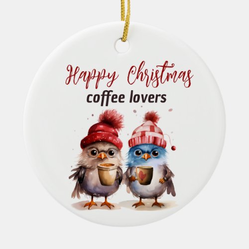 Coffee Lovers Christmas Ornament Happy Christmas