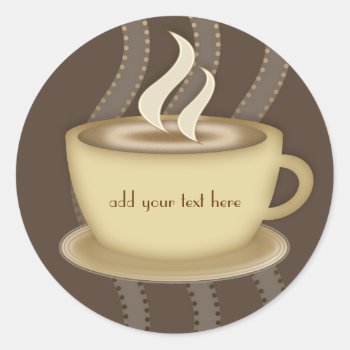 Coffee Lovers Classic Round Sticker by LaBoutiqueEclectique at Zazzle