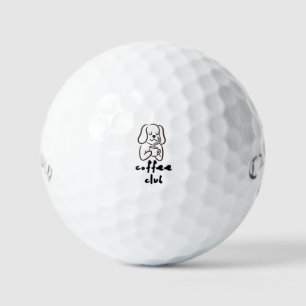 'Coffee Lovers Club' Funny Playful Dog Pet-Loving Golf Balls