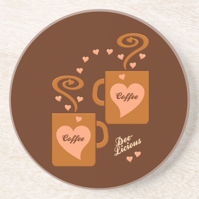 Coffee Lovers coaster, customize Sandstone Coaster (Front)