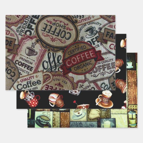 Coffee Lovers Collection Wrapping Paper Sheets