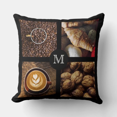 Coffee Lovers custom monogram throw pillows 1