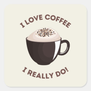 Coffee Lovers Every Day Square Sticker
