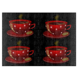 Coffee Lovers Glass Cutting Board
