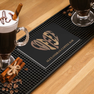 Coffee Lover's Heart Coffee  Bar Mat