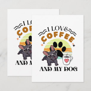 Coffee Lovers - I Love Coffee And My Dog RSVP Card