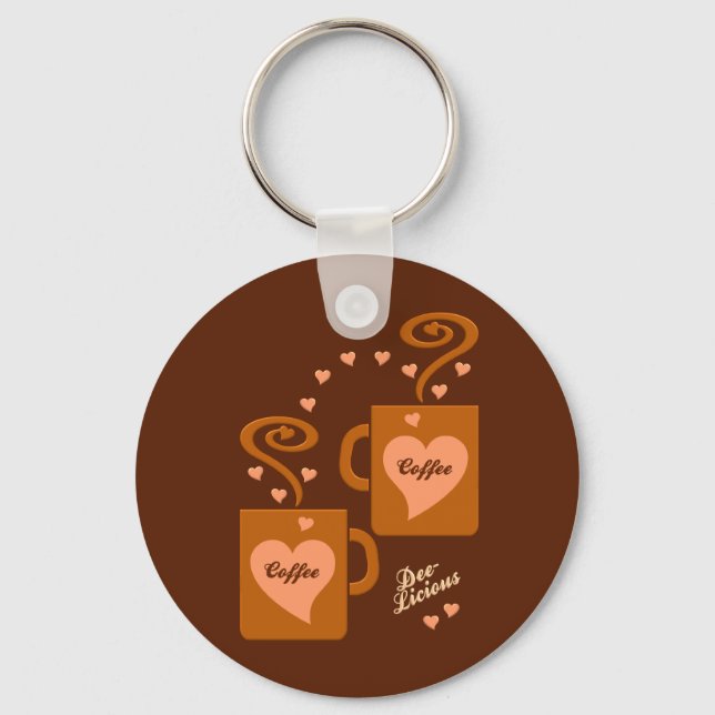 Coffee Lovers key chain, customize Keychain (Front)