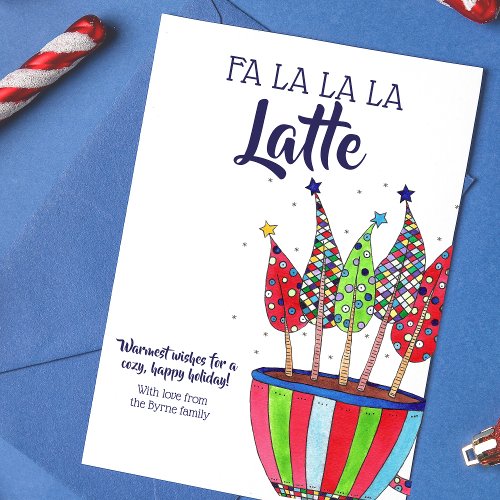 Coffee Lovers Latte Christmas Holiday Card