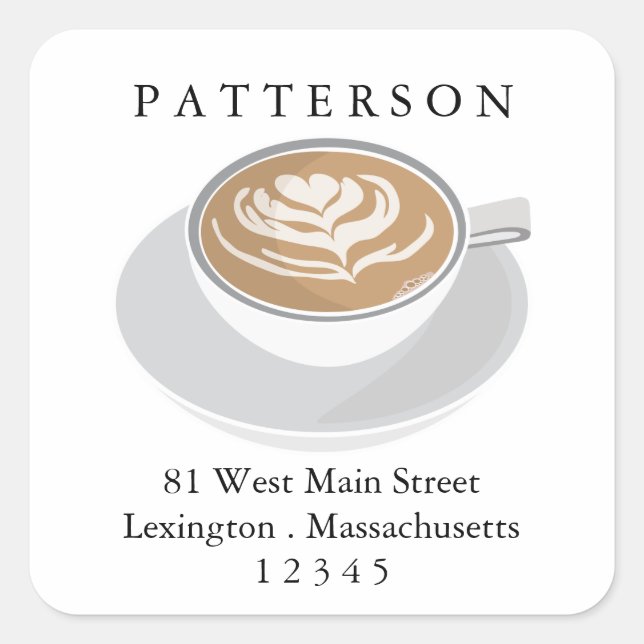 Coffee Lover's Latte Return Address Label (Front)