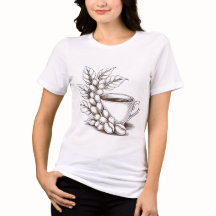 Coffee Lover's Line Art T-Shirt - Brewed Mood