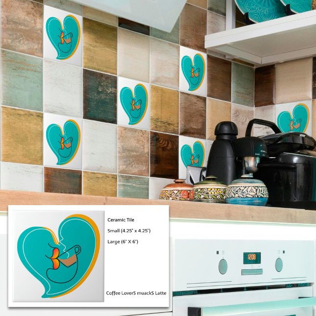Coffee LoverS muackS Latte Ceramic Tile (Add this cool touch to your home spaces.)