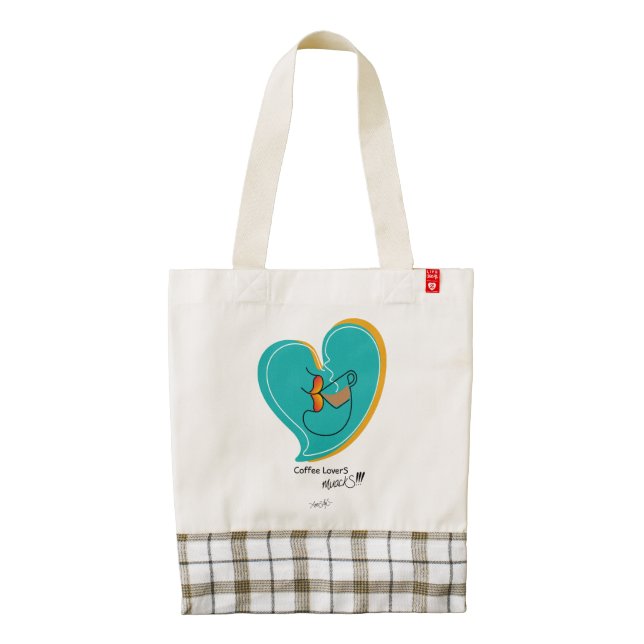 Coffee LoverS muackS-Latte Zazzle HEART Tote Bag (Back)