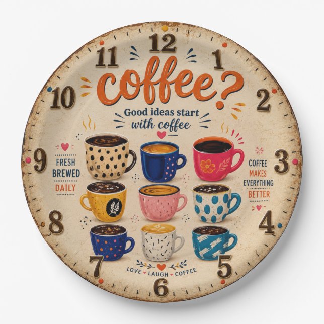 Coffee Lovers  Paper Plates (Front)