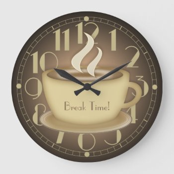 Coffee Lovers Personalized Large Clock by LaBoutiqueEclectique at Zazzle