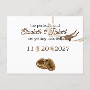 Coffee Lovers Save the Date Announcement Postcard