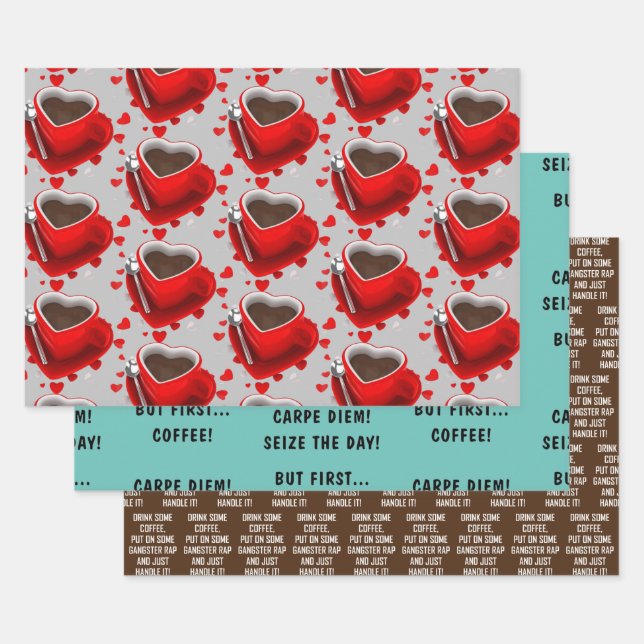 COFFEE LOVERS SET WRAPPING PAPER SHEETS (Set)