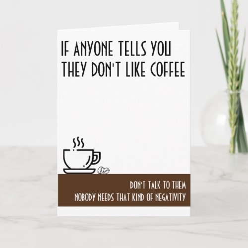 Coffee Lovers Standard Brown Birthday Card