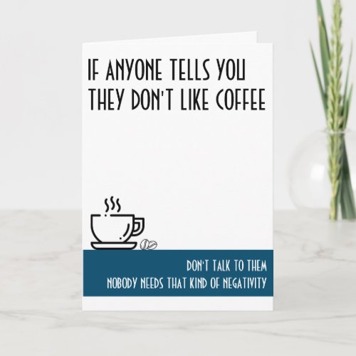 Coffee Lovers Standard Teal Birthday Card
