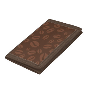 Coffee Lovers Wallet Brown Coffee Bean Pattern