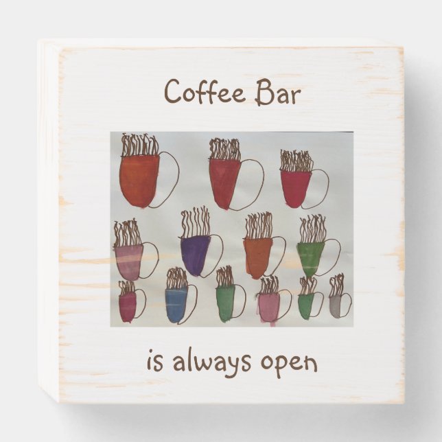 Coffee Lovers Wooden Box Sign (Front Horizontal)