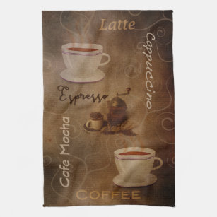 Coffee Lover's Word Art Kitchen Towel