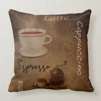 Coffee Lovers Word Art Throw Pillow