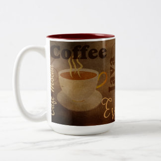 Coffee Lovers Word Art  Two-Tone Coffee Mug