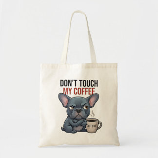 Coffee Loving Blue French Bulldog Tote Bag