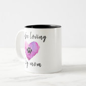 Coffee Loving Dog Mom Cute Heart Two-Tone Coffee Mug (Front Left)