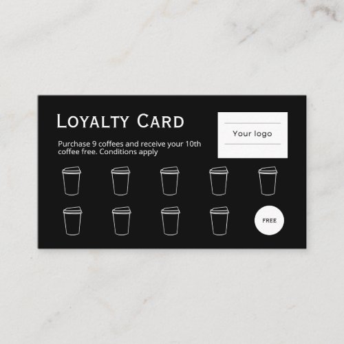 Coffee Loyalty Card Clean and simple black 