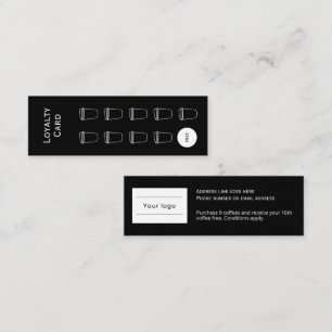 Coffee Loyalty Card, Clean and simple black