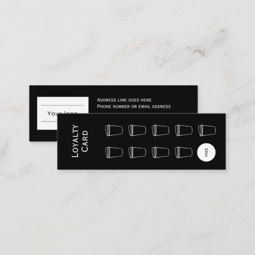 Coffee Loyalty Card Clean and simple black