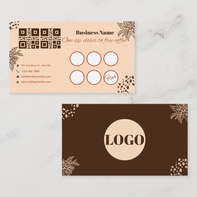Coffee Loyalty Card | One Sip Closer to Free (Front/Back)
