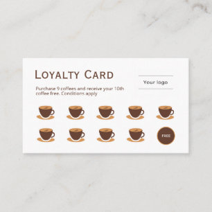 Coffee Loyalty Card, rustic brown Card