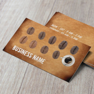 Coffee Loyalty Punch Card Vintage Old Paper