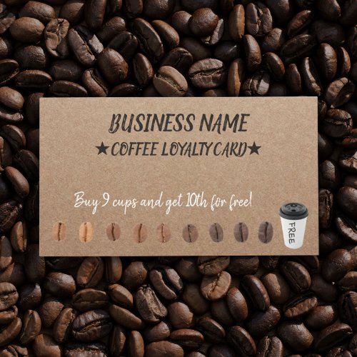 Coffee Loyalty Punch Cards Rustic Kraft