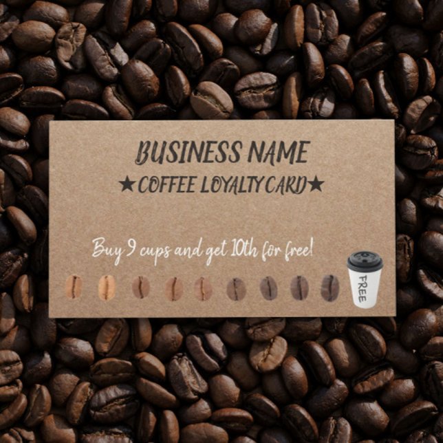 Coffee Loyalty Punch Cards Rustic Kraft (Creator Uploaded)