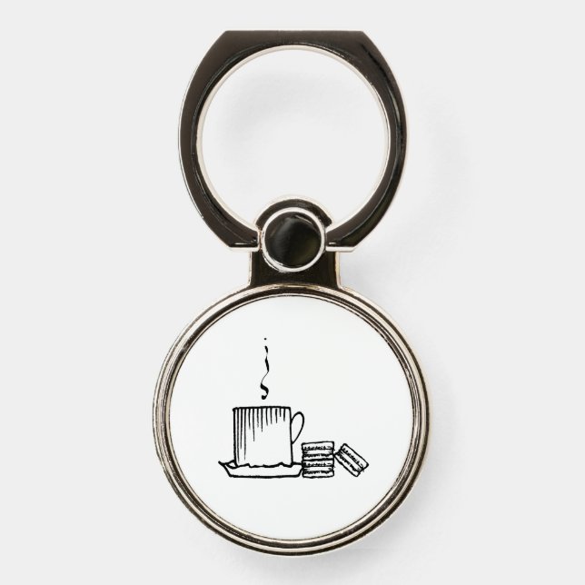 Coffee & Macaron Phone Ring Stand (Front)