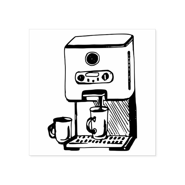 Coffee Machine Rubber Stamp (Imprint)